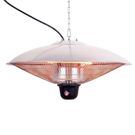 JOM Deckenheizstrahler 650/1350/2000 Watt 3 Heizstufen mit Fernbedienung Zeltheizung Heizstrahler Heizpilz Terassenstrahler W