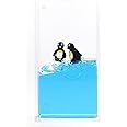 PowerTRC Portable Mini Ocean Like Liquid Paperweight Small Wave Riding Penguins