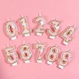 mciskin Pink Gold Butterfly 10th Birthday Candles Set 2 pcs Numeral 1 & 0 view 7
