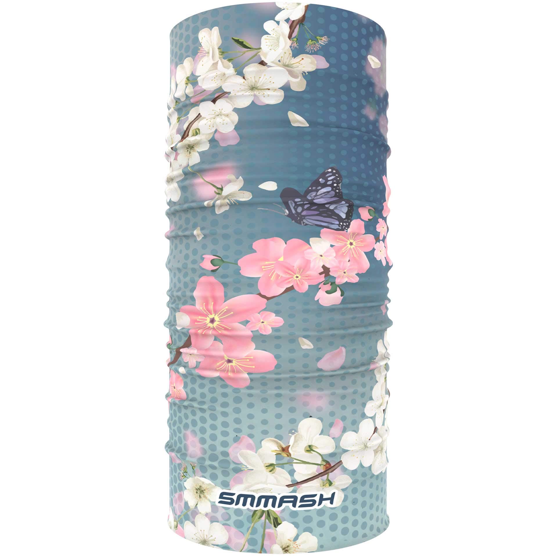 SMMASH Multifunctional Snood Face Covering, Anti-bacterial Fabric with Silver Ions, Bandana Face Mask, Reusable Neck Gaiter for cycling, running, outdoor training, Made in the EU (BLOSSOM)