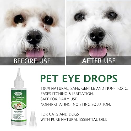 60ML Pet Eye Drops for Dog Cat Relieve Eyes Itching Irritation