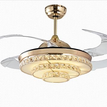 Lighting Groups Crystal Low Profile Ceiling Fan With Led Lights