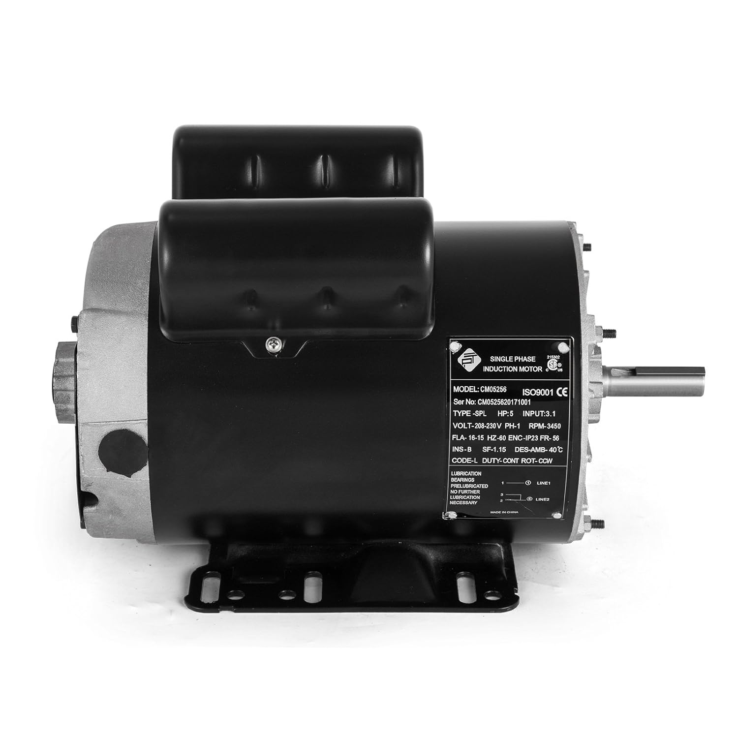 VEVOR 5 Hp Electric Motor 3.1 KW Rated Speed 3450 RPM Single Phase