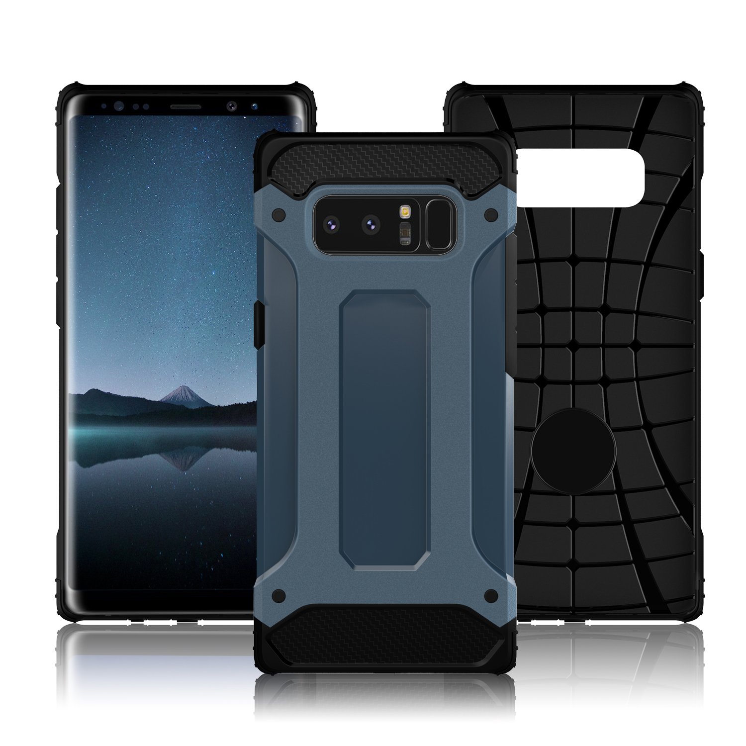 Galaxy Note 8 Case, LoHi Heavy Duty Protection Defend Shockproof Clip Holster with Rugged Bumper 6.3 Inch (6.3 Blue)
