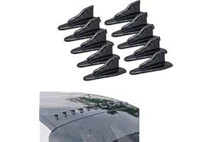 Flygun 10 PCS Car Shark Fin Tail Simulation Antenna, ABS Self-adhesive EVO Style Carbon Fiber Pattern Roof Diffuser, Car Decoration Modification Accessories, Suitable for Most Cars, SUVs (Black #00)