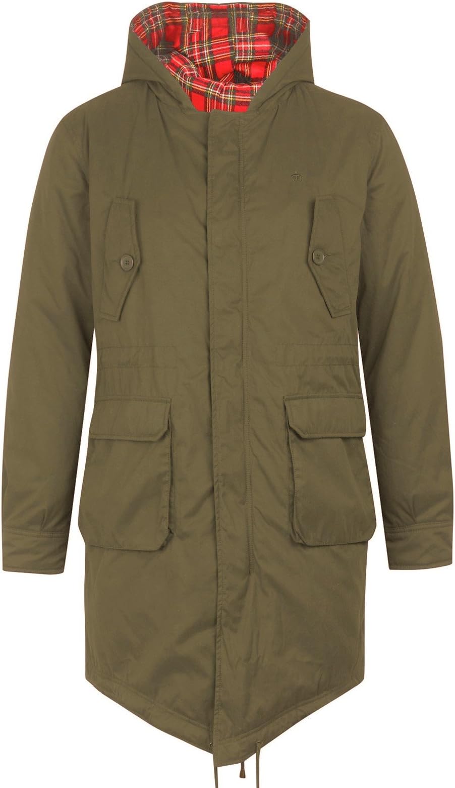 MENS MERC LONDON FISHTAIL PARKA WITH HOOD STYLE NAME TOBIAS COMBAT GREEN - XXL