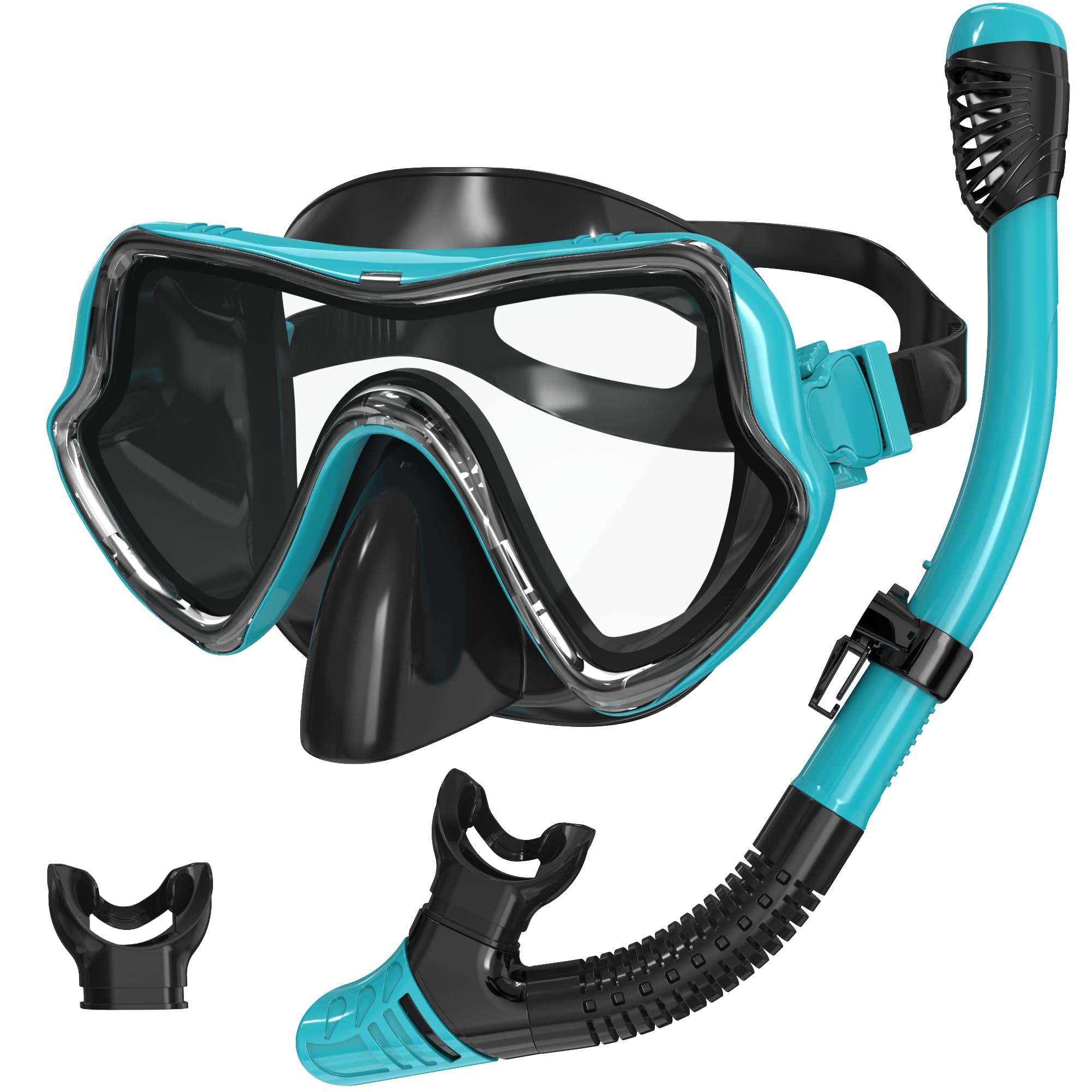 G2RISE SN02 Snorkel Set Adults - Scuba Mask Diving Goggles Dry Snorkeling Gear with Breath Easy Airflow Tech & Anti-fog Design（2PACK)