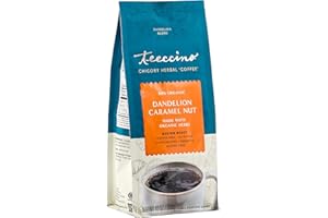 Teeccino Dandelion Caramel Nut Herbal Coffee - Caffeine-Free Coffee Alternative with Prebiotics, Gluten Free, Acid Free - Medium Roast, 10 oz