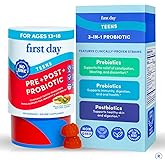 FIRST DAY Vitamins for Teens 3-in-1 Probiotic Gummies - Prebiotic + Probiotic + Postbiotic for Teens Girls & Boys 12-17 – Skin Health, Digestive & Oral Health, Immunity, Energy – 30-Day Supply