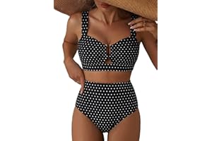 Herseas Women's 2 Piece U Wire Cutout Bikini Sets Floral Print High Waisted Swimsuit 2026 Summer Beach Swim Bathing Suit