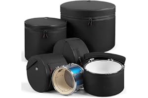 VEVOR 5-Piece Drum Case Set, 600D, Padded Drum Bags for 22 in Bass, 12/13/16 in Tom, 14 in Snare, Thick Padding, Lightweight 