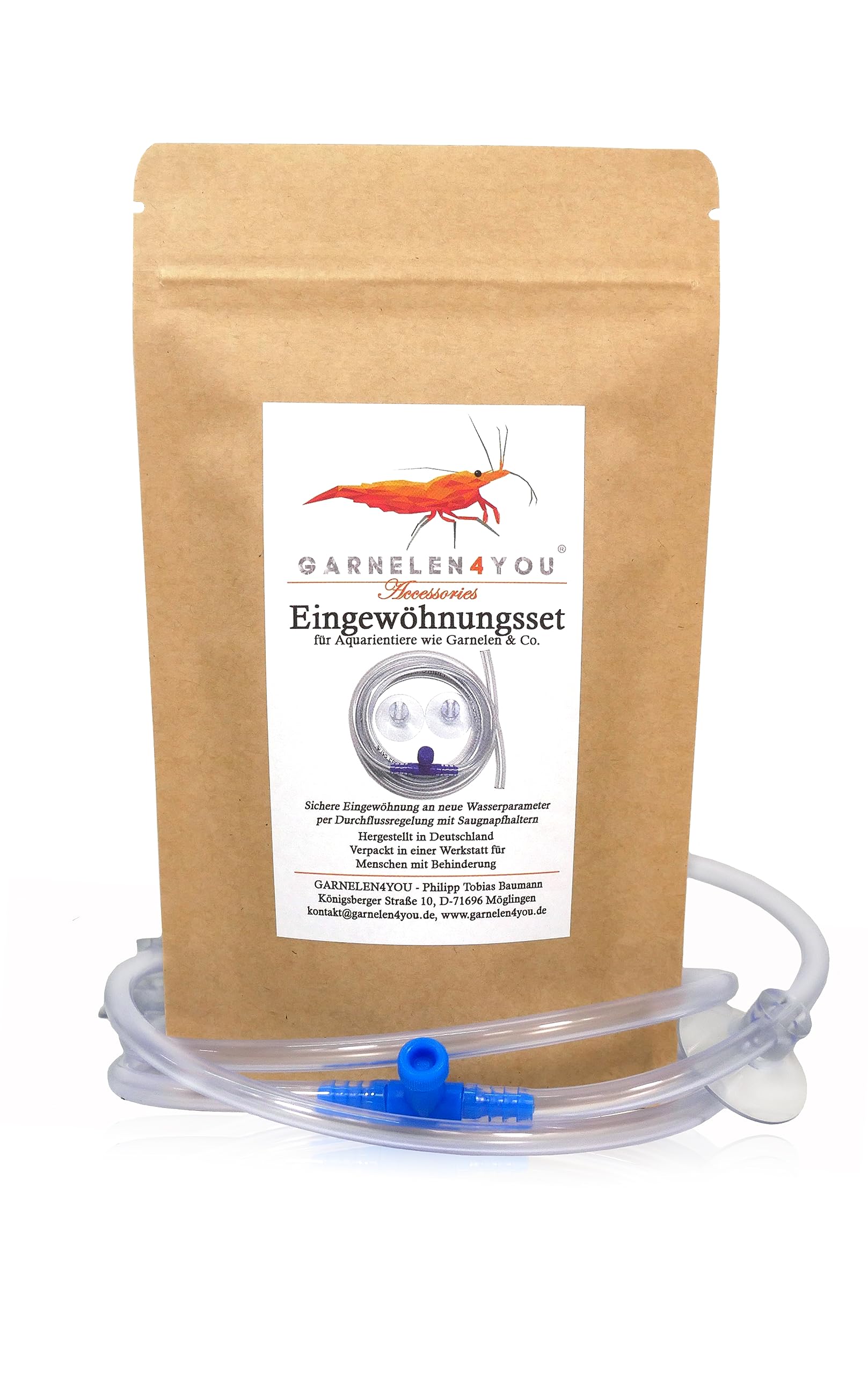 GARNELEN4YOU Vivarium for Shrimp, Safe Acclimatization Set, Made in Germany, Flow Control, Sustainable