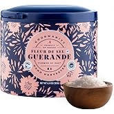 Gourmanity Fleur de Sel de Guerande Authentic French Sea Salt from Brittany | Hand-Harvested Flaky Sea Salt from Guerande, IGP Certified French Finishing Salt for Steaks, Baking and Caramel, 4.4 oz