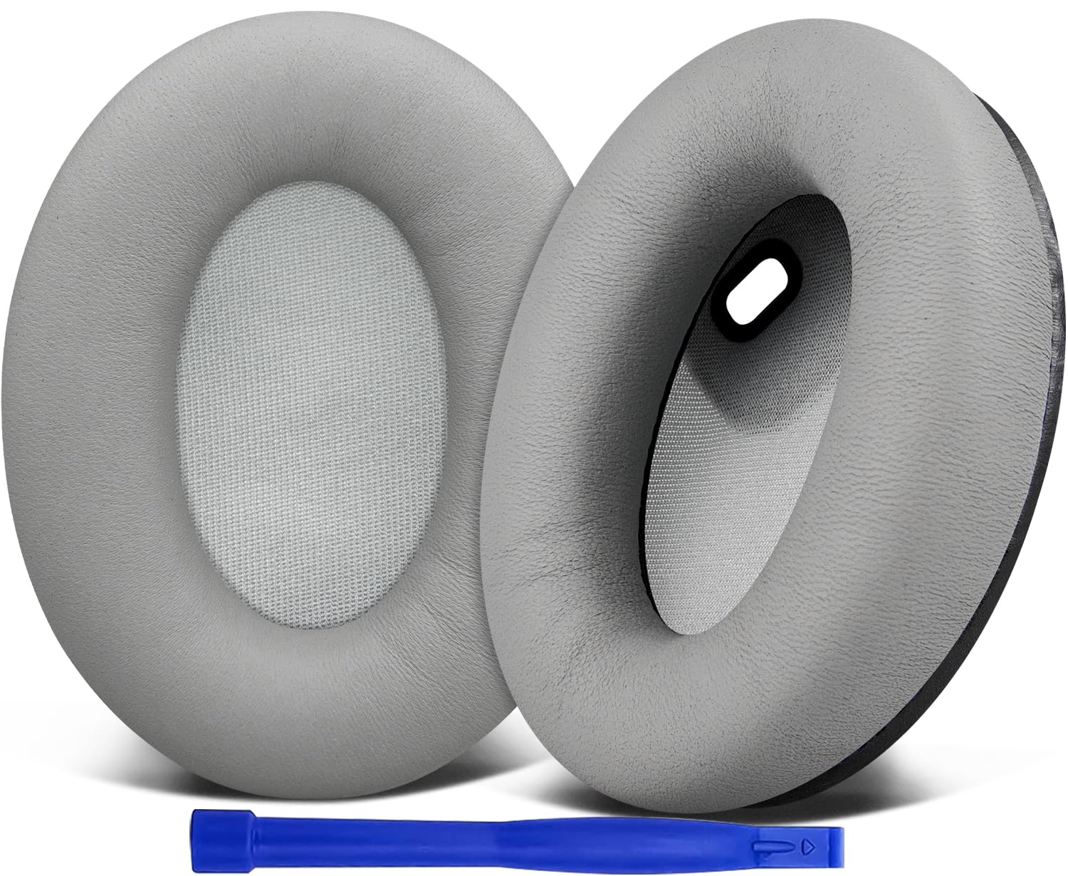 SOULWIT Lambskin Replacement Earpads for Sony WH-1000XM4 (WH1000XM4) Headphones, Ear Pads Cushions with Noise Isolation Foam, Added Thickness, Without Affecting Sensor - Brilliant Grey — image 1
