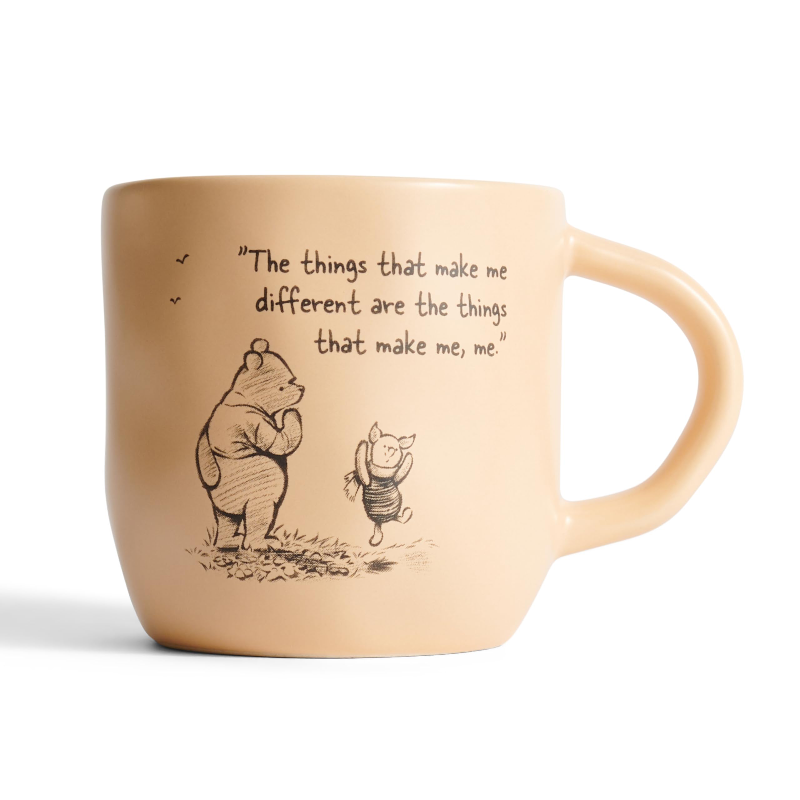 Fyrklövern Winnie Puuh Kaffeetasse Disney, 300 ml, Steinzeug, Spülmaschinenfest, Seidenmatte Glasur, inkl. Geschenkbox, Aprikose