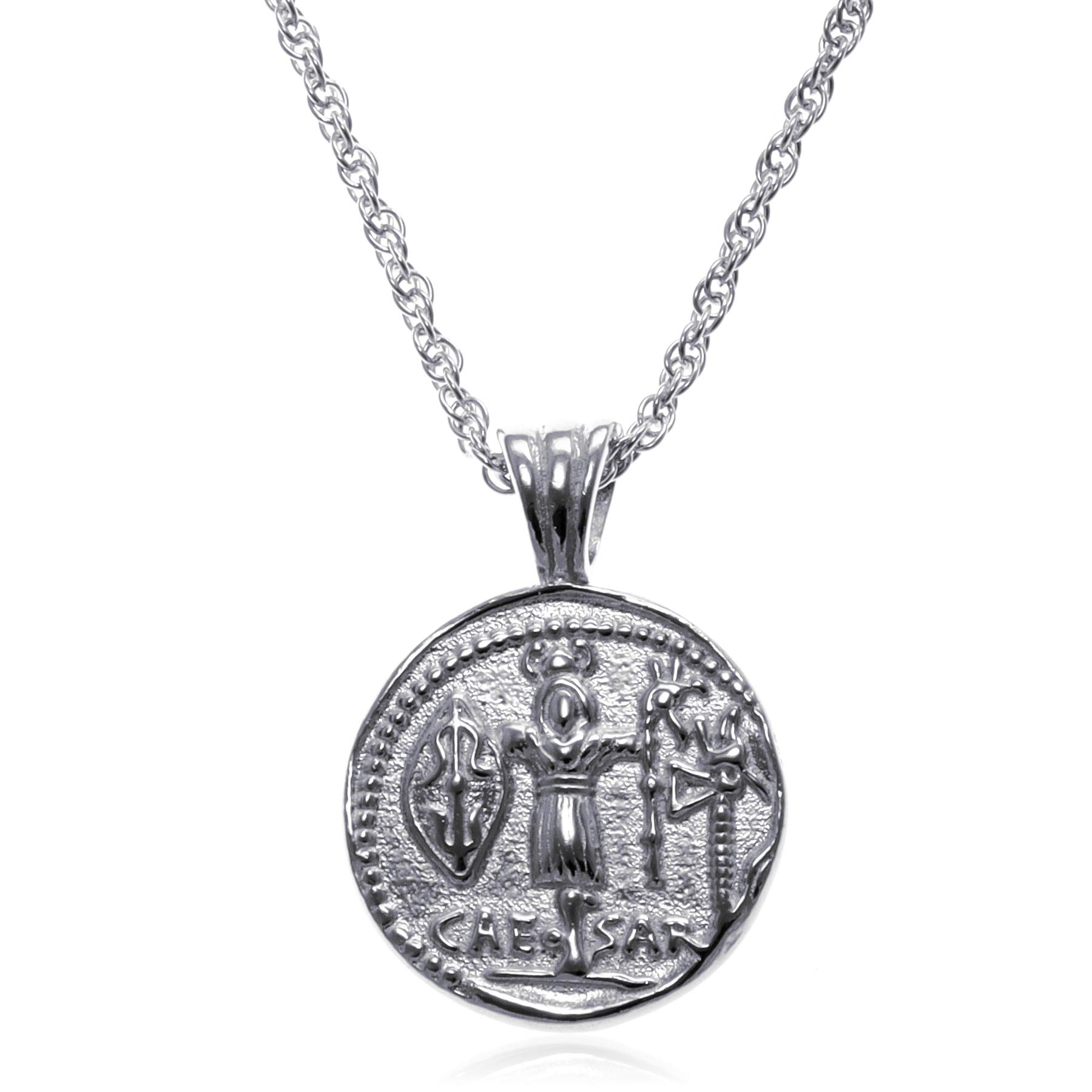 Oobi Doop Sterling Silver Coin Pendant Necklace with Adjustable Chain and Jewellery Gift Box