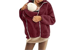 Baby Wearing Jacket Women Thicken 2 in 1 Maternity Winter Coat Zip Up Babywearing Jacket Sherpa Kangaroo Hoodies