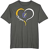 Oxford Chargers Logo Half Heart Slogan HS T-Shirt