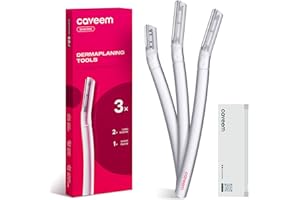 CAVEEM Dermaplane Razor for Women, Dermaplaning Tool - Face Razors for Women and Men, Eyebrow Trimmer and Facial Hair Removal Shaver, Gentle Exfoliation Blades Epilator for Men (3 Count)