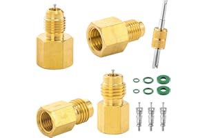 Tigbear R1234YF Refrigerant Tank Adapter, R1234YF Vacuum Pump Adapter Fitting, R12 to R1234YF Adapter with 1/2 LH to 1/4 Flare for Refrigeration System
