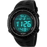 Mens Digital Watch Sports Military Watches Waterproof Outdoor Chronograph Wrist Watches for Men with LED Back Ligh/Alarm/Date Simple Watch 1167
