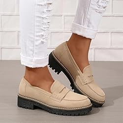 Womens Loafers Shoes Platform Chunky Penny Loafer