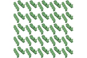 Jienk 20Sets C45 DIN Rail PCB Mounting Green Bracket Holder Carrier Clips for Width 35mm or 15mm Din Rail