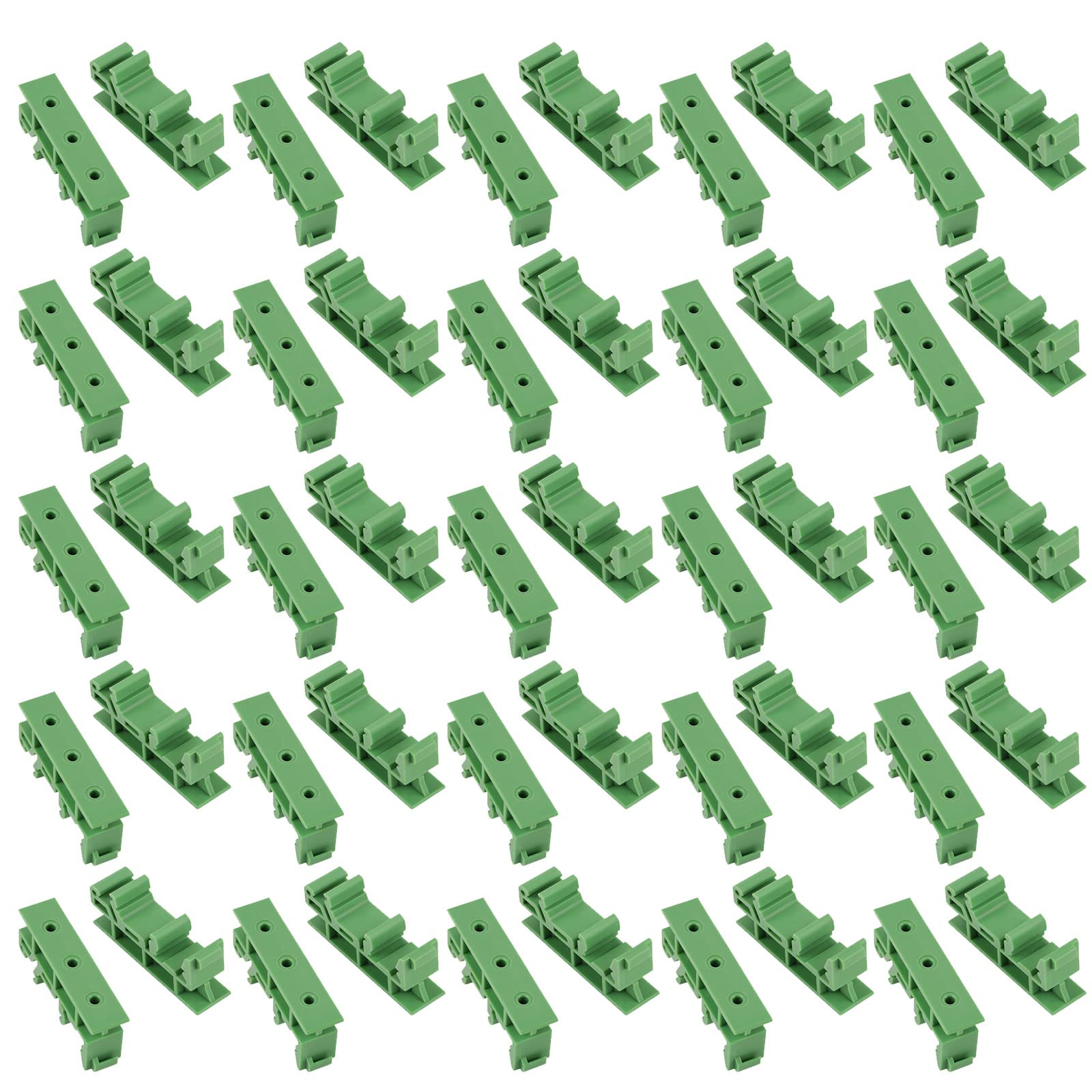 Jienk 20Sets C45 DIN Rail PCB Mounting Green