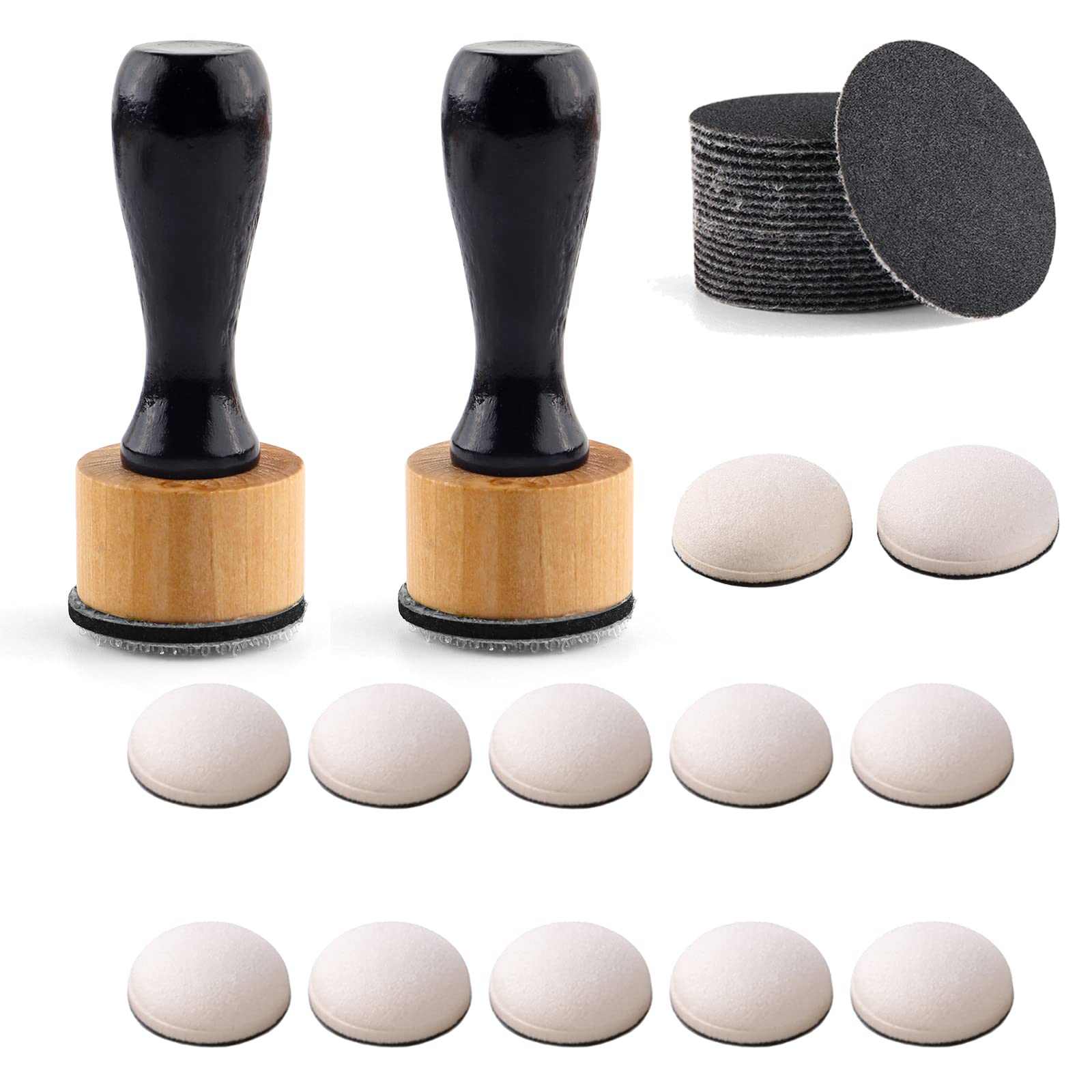 Briartw 36 PCS,2 PCS Mini Ink Blending Tool,14pcs Domed Foams and 20 Pieces Sanding Disks,Round Replacement Medium-Grit Sandpaper Provides The Ideal Friction to Work On Cardstock, Chipboard, Wood