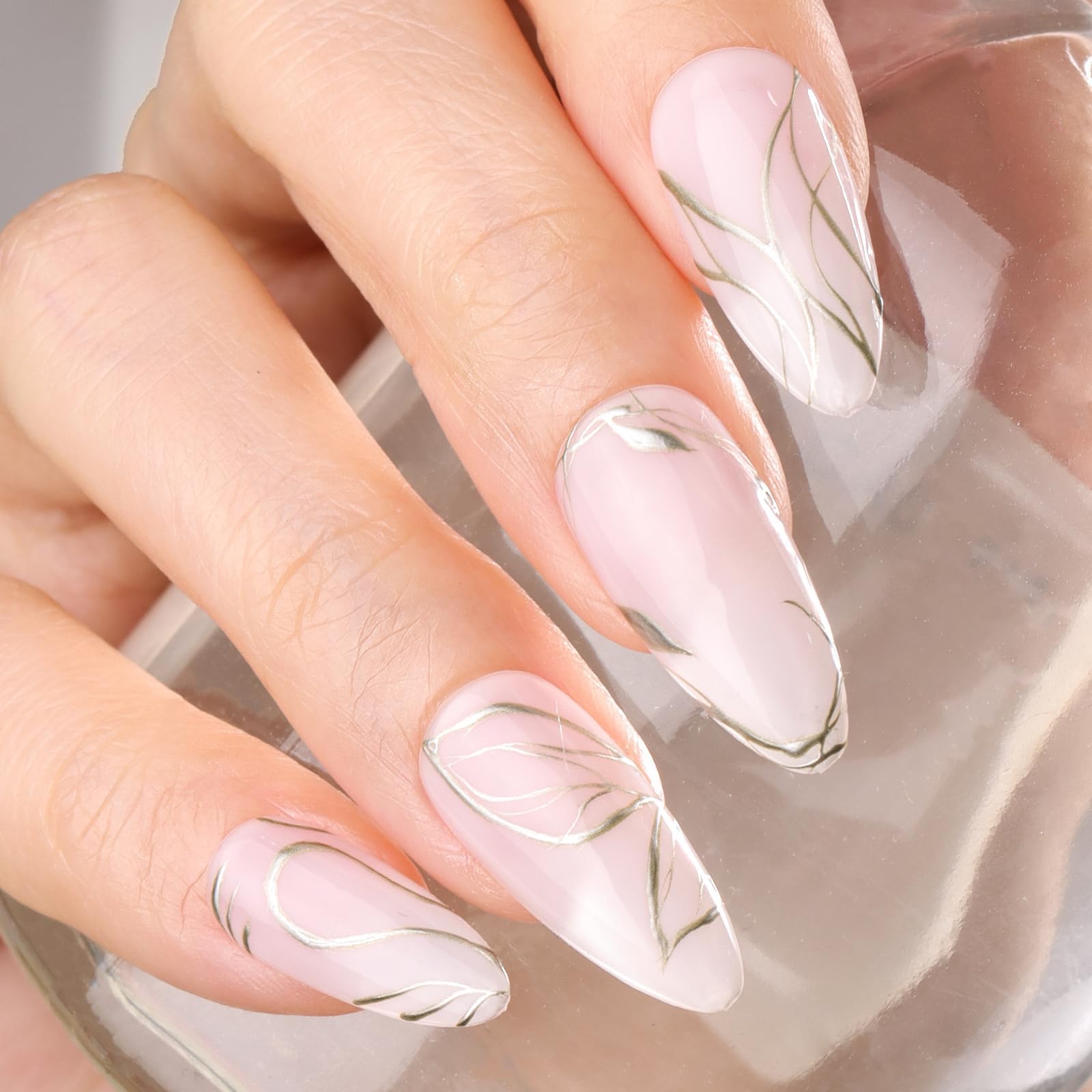 Makartt Chrome Gel Nail Polish Set: Metallic Gel Nail Polish, Silver and Gold 3D Metal Painting Gel for Nail Art Soak off UV/LED Glossy Mirror Effect Nail Glue Gel for Home Salon DIY Manicure（2pcs） - Image 7