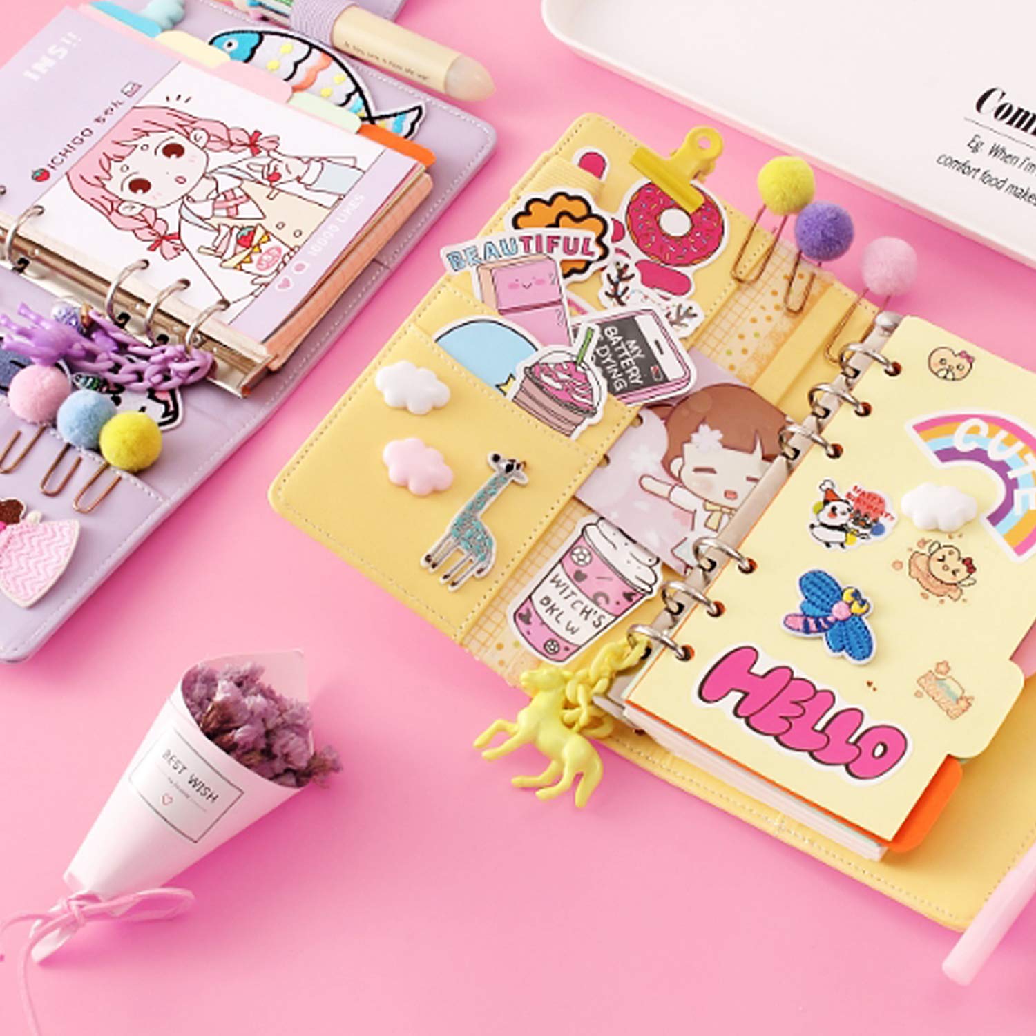 Mizzuco Vinyl Stickers Waterproof Cute Stickers 50 Pieces for Laptop Bumper Helmet Ipad Car Luggage Water Bottle (FS126)