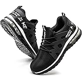 Kezhiho Steel Toe Shoes for Women Air Cushion Lightweight Work Shoes Comfortable Breathable Puncture Proof Slip Resistant Sneakers Indestructible Construction Industrial Safety Shoes