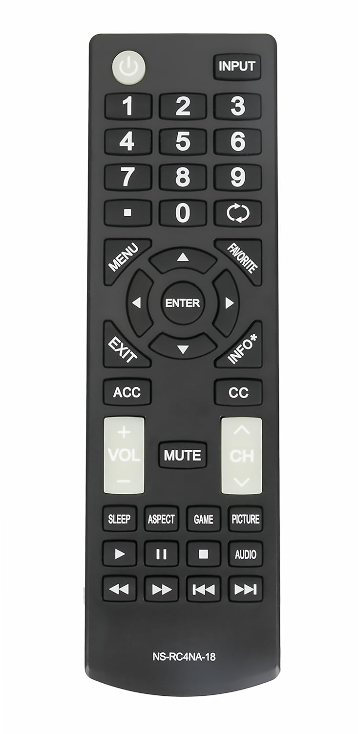 New NS-RC4NA-18 Remote Control fit for INSIGNIA TV NS-22D420NA18 NS-32D220NA18  NS-32D311MX17 NS-32D311NA17 NS-40D420MX18 NS-40D420NA18 NS43D420NA18 ...