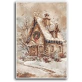 Canvas Wall Art Home decor Winter Gingerbread House Traditional Christmas Print Festive Artwork Wall Decor canvas print poster 20x30in-UnFramed
