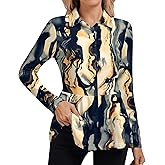 Soneven Women's 3/4 Sleeve Golf Polo Shirts V Neck Ruffle Sleeve Dressy Tops Casual Work Tunic Blouses