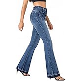 roswear Bell Bottom Jeans for Women High Waist Stretchy Flare Jeans Denim Trousers Pants