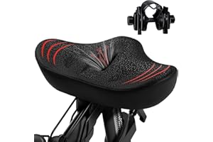 TXPEP Upgrade Oversize Bike Seat for Men Women, Extra Wide Noseless Bicycle Seat Cushion, Waterproof Comfort Memory Foam Bike Saddle Fit for Peloton Bikes, Exercise Bike, EBikes, City Bike