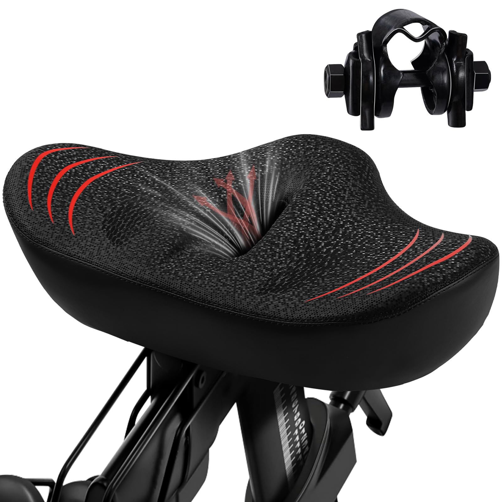 Photo 1 of Upgrade Oversize Bike Seat for Men Women, Extra Wide Noseless Bicycle Seat Cushion, Waterproof Comfort Memory Foam Bike Saddle Fit for Peloton Bikes, Exercise Bike, EBikes, City Bike