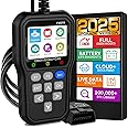OBD2 Scanner Battery Tester Diagnostic Tool, Enhenced IPS Color Screen Car Code Reader CAN Engine Check Clear Fault Light, Scan Auto Battery Voltage/Life, Cloud Printer for All OBDII Cars Since 1996