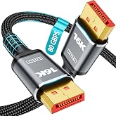 80Gbps Displayport Cable 2.1 5FT, [VESA Certified] DP 2.1 Cable 16K Military-Grade Braided Cable, 16K@60Hz, 8K@120Hz, 4K@240Hz, Compatible HDR10 DSC 1.2a, FreeSync G-Sync Gaming Monitor 5090 7900XTX