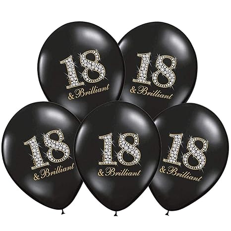 Unbekannt PartyDeco 10 Luftballons 12' Party Geburtstag Jahrestag (Zahl 18 Brilliant)