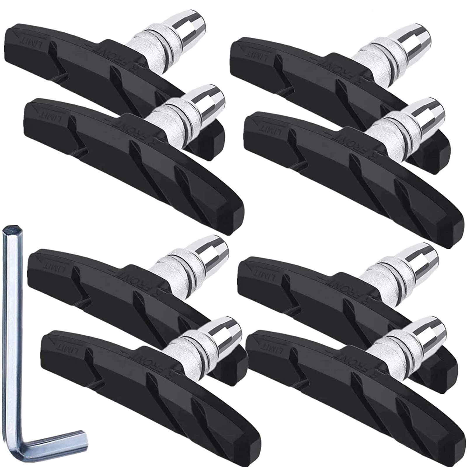 Hotop V Bike Brake Pads with Hex Nuts and Spacers V Bicycle Brake Blocks Set 70 mm (Black)