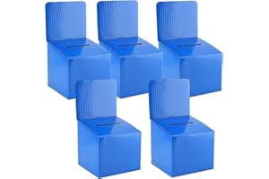 MY CHARITY BOXES Raffle Ticket Box Donation Collection Ballot Box Reusable Sturdy thick Cardboard Box with Slot comment Suggestion Box With Removable Header 6H x 6W x 6D, Display area 6H x 6W(Blue 5 pack)