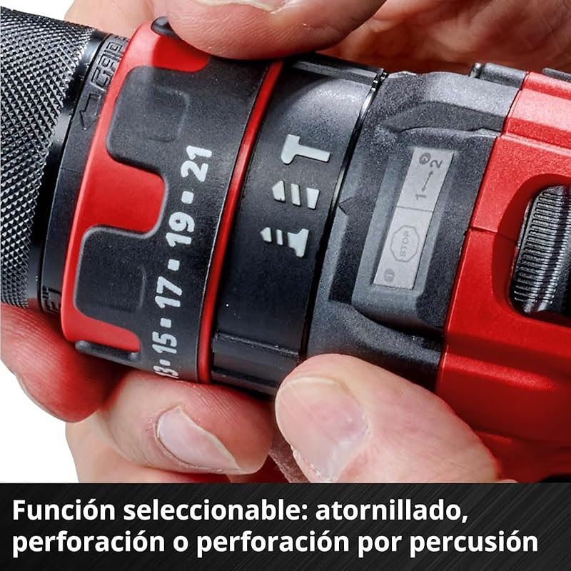 Taladro percutor con batería TE-CD 18/44 Li-i Power X-Change (18V, 44 Nm, función de perforación por percusión, portabrocas metálico de 13 mm, 2 velocidades, incl. batería de 2,5 Ah y batería)