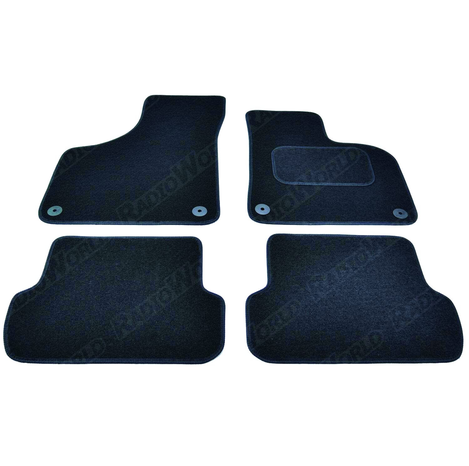 Carsio Carpet Car Mats For Audi A3 2003 2012 4 Piece Set with 4 Clips Tailored Fit Floor Mat Complete Accessory Black Custom Fitted - All Weather, Anti-Slip Backing & Black Trim