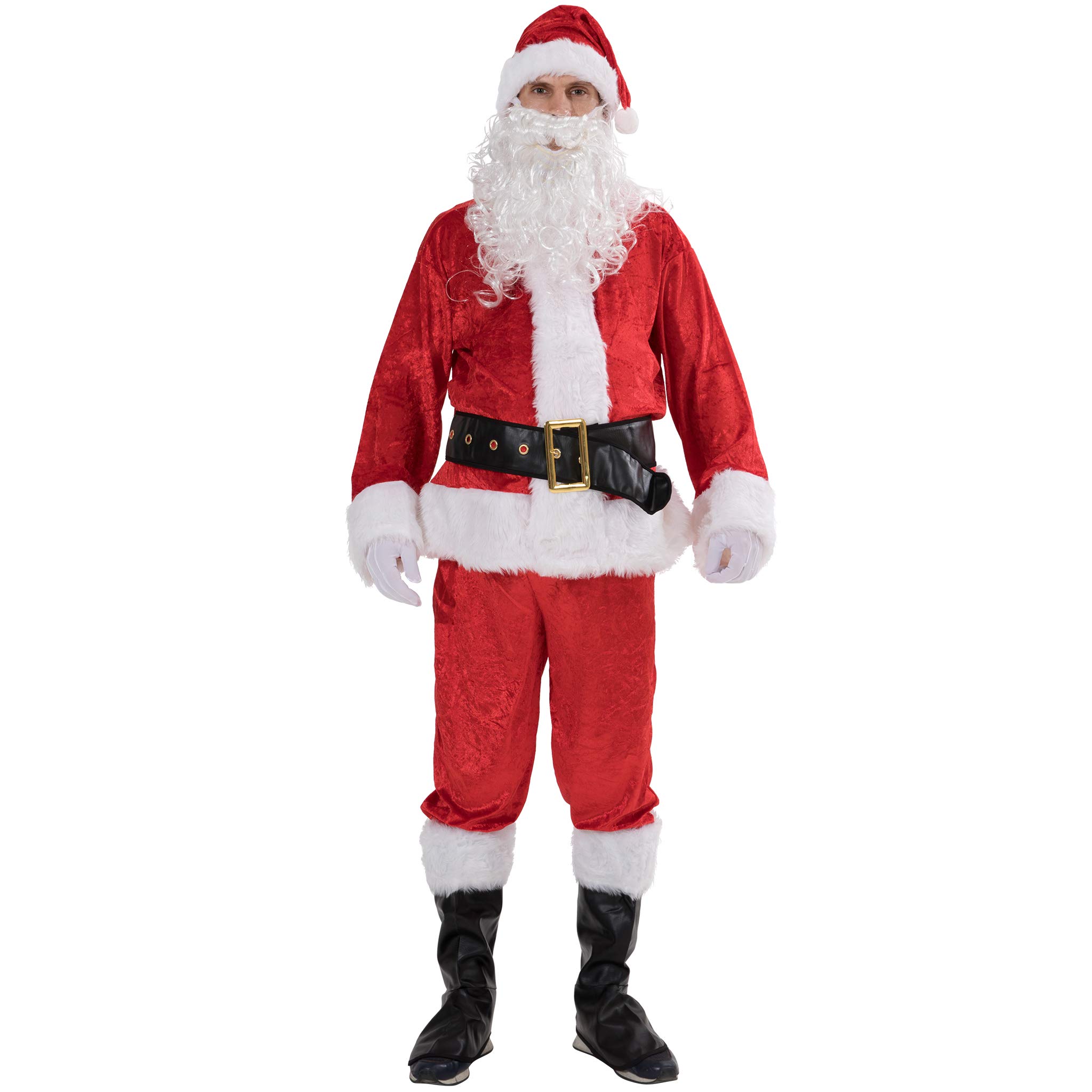 EraSpooky Christmas Adult Deluxe Velvet Santa Costume Suit (X-Large)