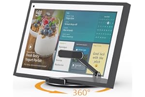 Laivli Swivel and Tilt Stand for Echo Show 15 & Echo Hub, with 360 Degree Rotatable Base, Easy Switch Device in Portrait and Landscape Orientations