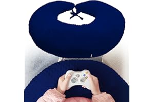 wuwumiline Professional Gaming Pillow for Lap; Arm Rest Pillow Gaming Lap Pillow with Crochet Support - Eliminate Pain in Gaming (Blue)