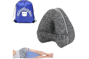 WEERSHUN SMOOTH SPINE™ Alignment Pillow for Sciatica Memory Foam Pillow and Knee Pillow for Side Sleepers Relieves Hip and Leg Pain, Relieves Low Back Pain (Gray)