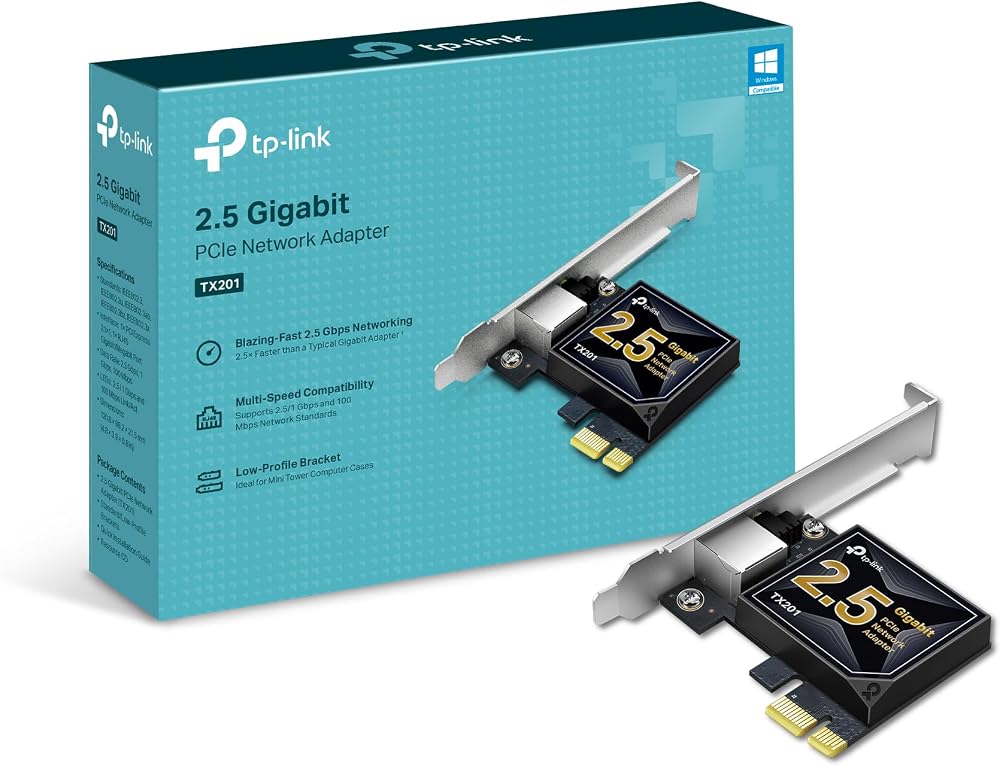 TP-Link TX201 2.5GB PCIe Network Card – 2.5 Gigabit Ethernet Adapter